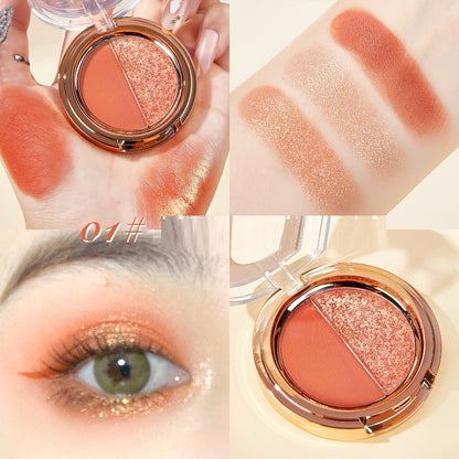 Matte Tangerine Gold Glitter Duo Eyeshadow Palette - EraEase