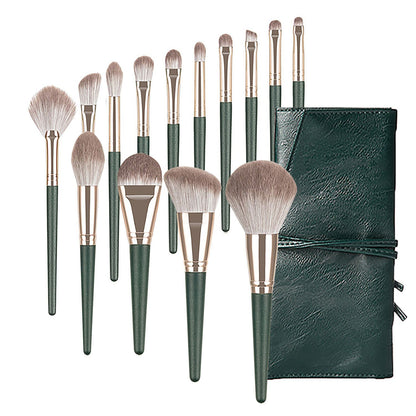 Green Cloud 14 Makeup Brushes Suit - EraEase