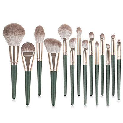 Green Cloud 14 Makeup Brushes Suit - EraEase